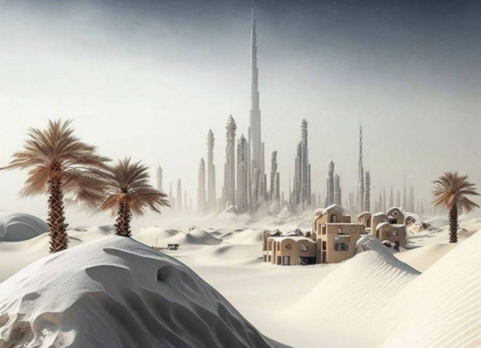 Искусственный интеллект создал для нас зимний Дубай. Отправились бы туда?