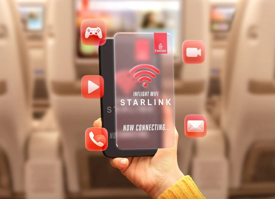 Emirates оборудует свой флот системами Starlink – интернет будет бесплатным