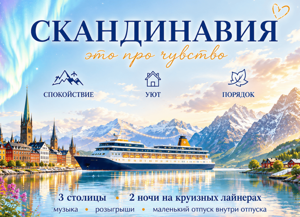 «Скандинавские каникулы» в январе 2027 года с «Бел-Ориентиром»: автобус плюс паром
